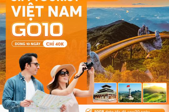SIM TOURIST VIỆT NAM GO10 – VI VU THẢ GA, DATA ĐẦY TÚI CHỈ 40K