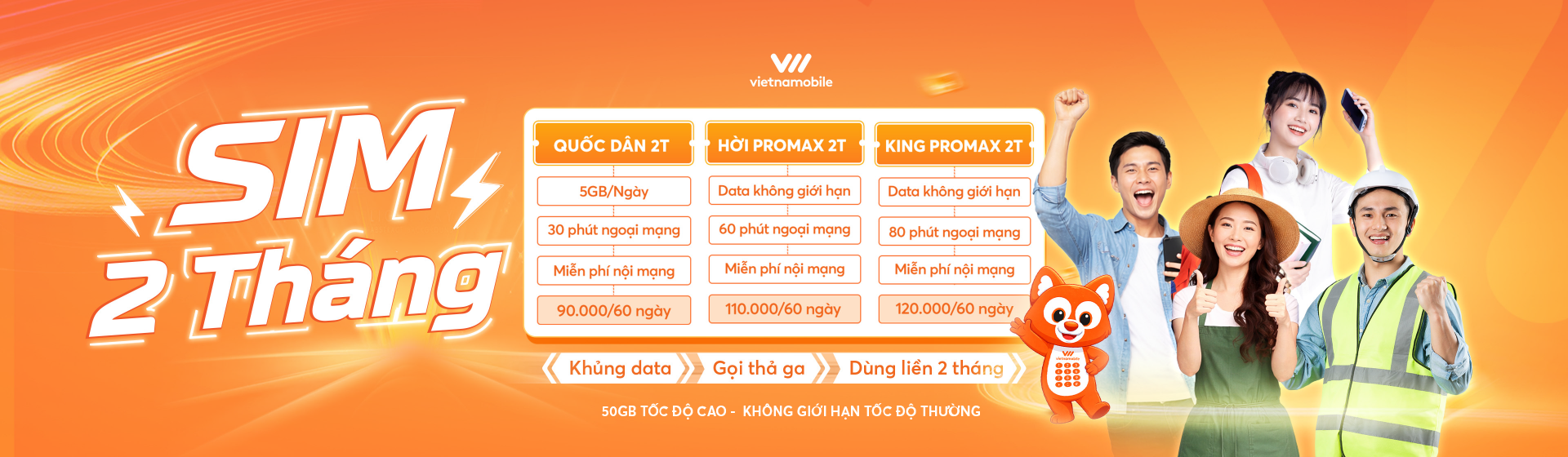 Sim 2 THÁNG VIETNAMOBILE